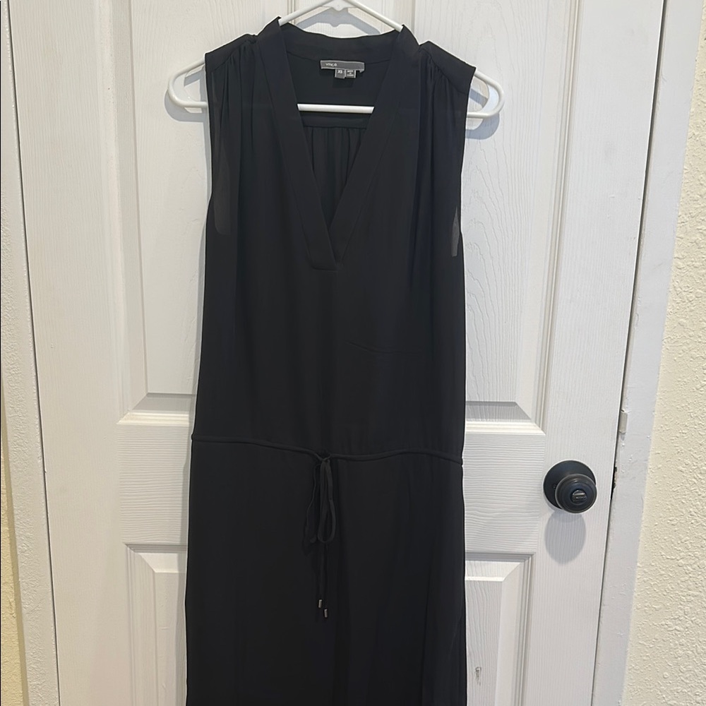 Vince 100% Silk Black Sleeveless Dress, Size XS